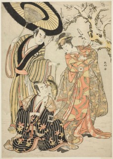 The Actors Iwai Hanshiro IV (right), Ichikawa Monnosuke II (center), and Sakata Hangoro III (left),