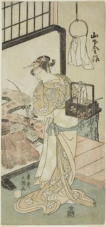 The Actor Yamashita Kinsaku II as Oume, Wife of Kisaku, in the Play Nue no Mori Ichiyo no Mato,
