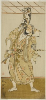 The Actor Arashi Sangoro II as Asahina Saburo in the Play Iro Maki-e Soga no Sakazuki, Performed at