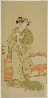 The Actor Yamashita Kinsaku II as Moshio in the Play Izu-goyomi Shibai no Ganjitsu, Performed at