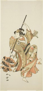 The Actor Iwai Hanshiro IV in the Sangai-gasa (Triple-Umbrella) Dance Interlude of the Joruri