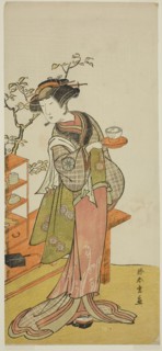 The Actor Nakamura Tomijuro I as the Waitress Otake in the Play Chigo Suzuri Aoyagi Soga, Performed
