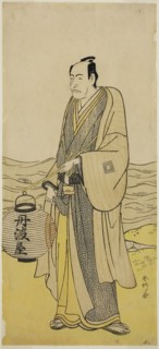 The Actor Ichikawa Danjuro V as Tambaya Suketaro in the Play On’ureshiku Zonji Soga, Performed at