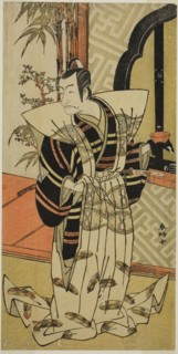 The Actor Ichikawa Danjuro V as Kajiwara Heiji (?) in the Play Hiragana Seisuiki (?), Performed at
