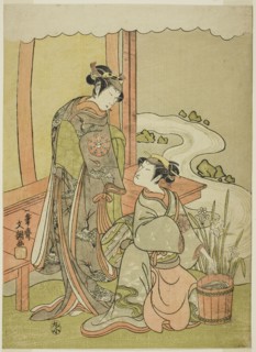 The Actors Nakamura Tomijuro I as Enju Disguised as the Shirbyoshi Gio (right), and Nakamura Noshio