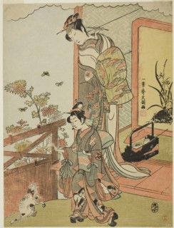 The Actor Onoe Matsusuke I as Oiso no Tora (?) (right), and Otani Taniji (left), c. 1770,
