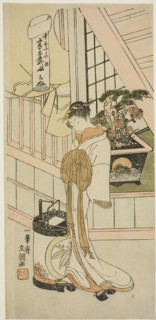 The Courtesan Handayu of the Nakaomiya House of Pleasure, from the series Fuji-bumi (Folded