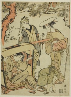 Yumoto, from the series Seven Famous Hot Springs of Hakone (Hakone shichito meisho), c. 1780, Torii