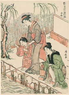 Fishing, from the series A Set of Ten Beauties in Flowerlike Styles (Enshoku hana fuzoku ju awase),