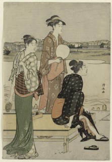 Summer Twilight on the Banks of the Sumida River, c. 1784, Torii Kiyonaga, Japanese, 1752-1815,