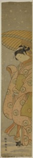 Beauty Under an Umbrella in the Snow, c. 1770, Suzuki Harunobu ?? ??, Japanese, 1725 (?)-1770,