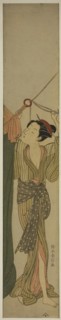 Hanging Up a Mosquito Net, c. 1767/68, Suzuki Harunobu ?? ??, Japanese, 1725 (?)-1770, Japan, Color