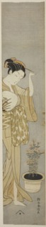 Beauty Adjusting her Hairpin, c. 1768/69, Suzuki Harunobu ?? ??, Japanese, 1725 (?)-1770, Japan,