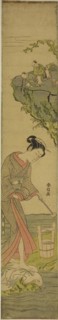 Two Sages Gazing at a Beauty Treading Cloth (parody of Kume Sennin), c. 1769, Suzuki Harunobu ??