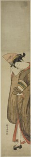 Young Woman Holding a Fan, c. 1769, Suzuki Harunobu ?? ??, Japanese, 1725 (?)-1770, Japan, Color