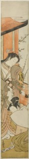 Young Woman in Court Attire Receiving Letter from Kneeling Man, c. 1772, Isoda Koryusai, Japanese,