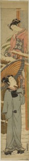 Looking through the Gate, c. 1771, Isoda Koryusai, Japanese, 1735-1790, Japan, Color woodblock