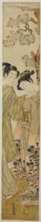 Lovers Under a Cherry Tree, c. 1771, Isoda Koryusai, Japanese, 1735-1790, Japan, Color woodblock