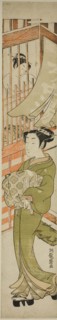 Young Woman Emerging from a Bathhouse, c. 1772, Isoda Koryusai, Japanese, 1735-1790, Japan, Color