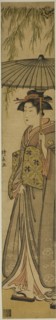 Geisha Carrying a Parasol under a Willow Tree, c. 1784, Torii Kiyonaga, Japanese, 1752-1815, Japan,