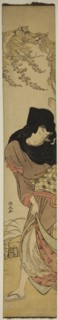 Woman under Windblown Wisteria, c. 1780, Torii Kiyonaga, Japanese, 1752-1815, Japan, Color