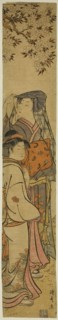 Two Women Viewing Cherry Blossoms, c. 1780, Torii Kiyonaga, Japanese, 1752-1815, Japan, Color