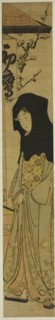 Woman Wearing Black Hood in Front of the Hatsutaka Teahouse, c. 1783, Torii Kiyonaga, Japanese,