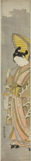 Young man holding umbrella and lantern, c. 1769, Torii Kiyomitsu I, Japanese, 1735-1785, Japan,