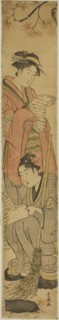 Young couple as Kanzan and Jittoku, early 19th century, Utagawa Toyokuni I ?? ?? ??, Japanese,