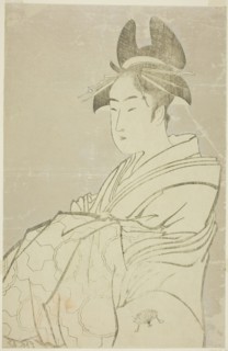 Miyahito of the Ogiya, Whose Assistants Are Tsubaki and Shirabe (Ogiya uchi Miyahito, Tsubaki,