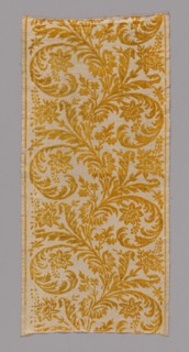 Panel, 17th century, Turkey, Turkey, Scutari velvet brocade, 111 x 51.1 cm (43 3/8 x 20 1/8 in.)