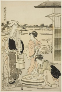 Ono no Komachi Washing the Copybook, from the series The Fashionable Seven Komachi (Furyu nana