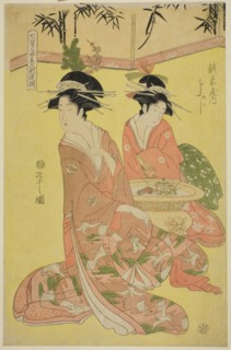 Beauties Parodying the Seven Sages, A Selection of Younger Courtesans (Shichi kenjin yatsushi bijin