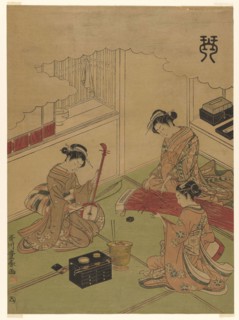 Koto (Kin), from an untitled series of the four accomplishments, c. 1772/75, Utagawa Toyoharu,
