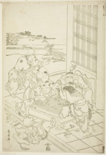 Chinese and Tartar Boys Quarreling over a Game of Go, c. 1790, Katsushika Hokusai ?? ??, Japanese,