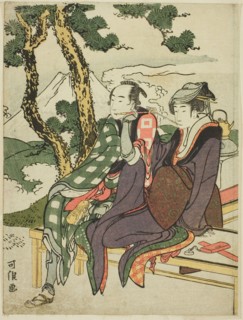 Evening Glow for Date no Yosaku and Seki no Koman, from the untitled series known as Eight Views of