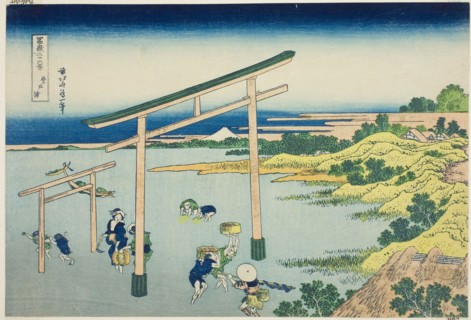 Seashore at Nobutoura (Nobutoura), from the series Thirty-six Views of Mount Fuji (Fugaku
