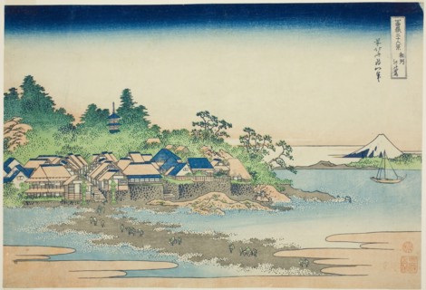 Enoshima Island in Sagami Province (Soshu Enoshima), from the series Thirty-six Views of Mount Fuji