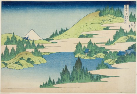 Lake Hakone in Sagami Province (Soshu Hakone Kosui), from the series Thirty-six Views of Mount Fuji