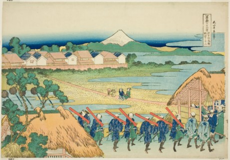 Mount Fuji Seen from the Senju Pleasure Quarter (Senju kagai yori chobo no Fuji), from the series
