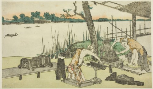 Potters at Work, Imado, c. 1808, Katsushika Hokusai ?? ??, Japanese, 1760-1849, Japan, Color