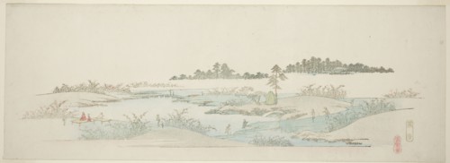 Hagi Temple (Hagidera), from the series Thirteen Views of the Environs of Edo, c. 1837/44, Utagawa