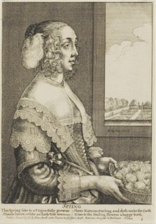 Spring, 1644, Wenceslaus Hollar, Czech, 1607-1677, Bohemia, Etching on ivory laid paper, 162 × 120