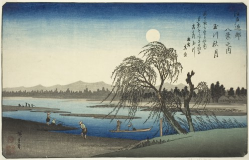Autumn Moon over Tama River (Tamagawa no shugetsu), from the series Eight Views in the Environs of