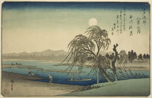 Autumn Moon over Tama River (Tamagawa no shugetsu), from the series Eight Views in the Environs of