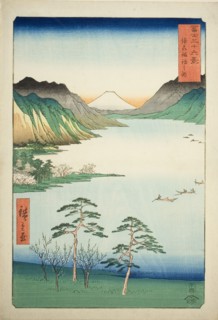 Lake Suwa in Shinano Province (Shinshu Suwa no mizuumi), from the series Thirty-six Views of Mount