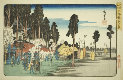 Inari Shrine at Oji (Oji Inari no yashiro), from the series Famous Places in Edo (Koto meisho), c.