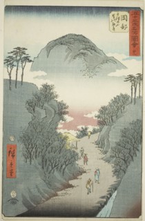 Okabe: Narrow Ivy-covered Road at Mount Utsu (Okabe, Utsu no yama tsuta no hosomichi), no. 22 from