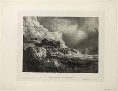 Near Dieppe, plate one from Six Marines, 1833, Eugène Isabey (French, 1803-1886), printed by