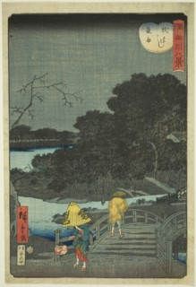 Night Rain at Makura Bridge (Makurabashi yau), from the series Eight Views of the Sumida River
